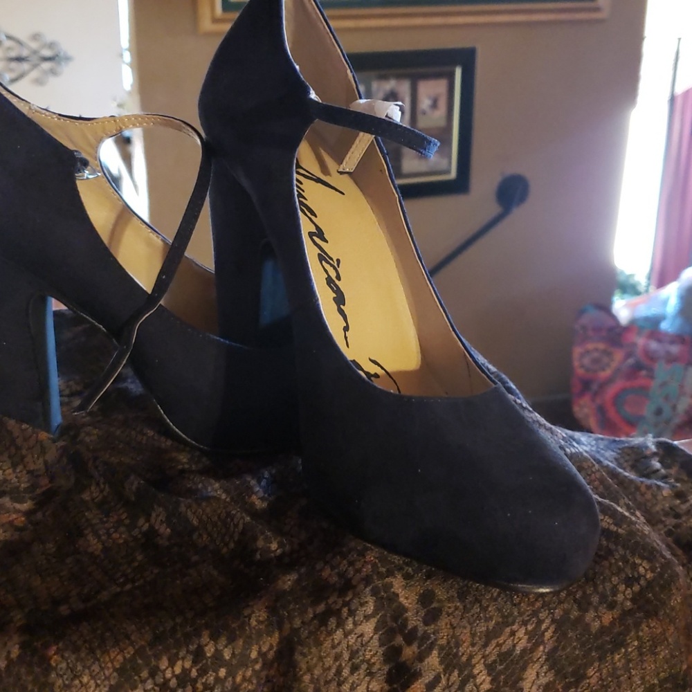 Navy Suede Heels